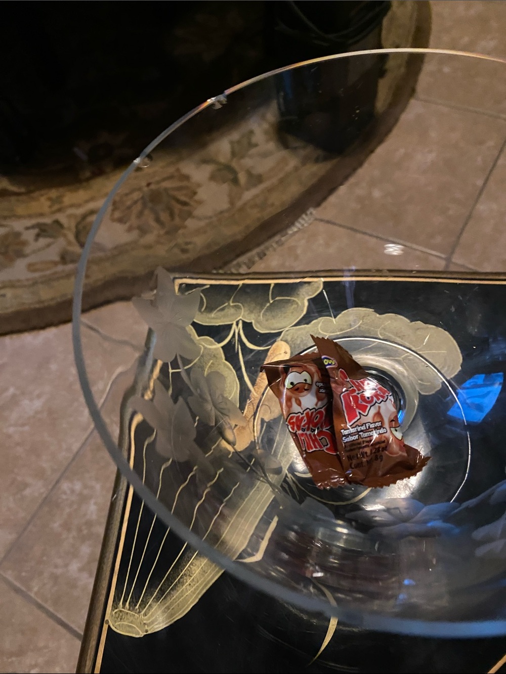 Vintage Etched Glass Covered Compote Candy Dish - Clear - Picture 4 of 13